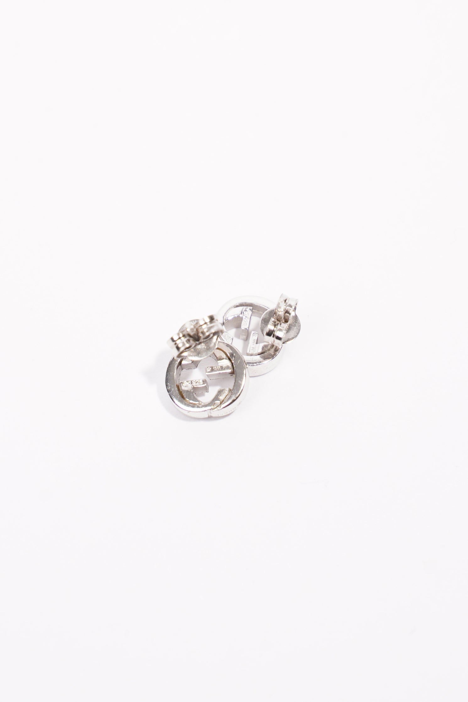 Gucci Interlocking G Earrings Silver Silver Sterling