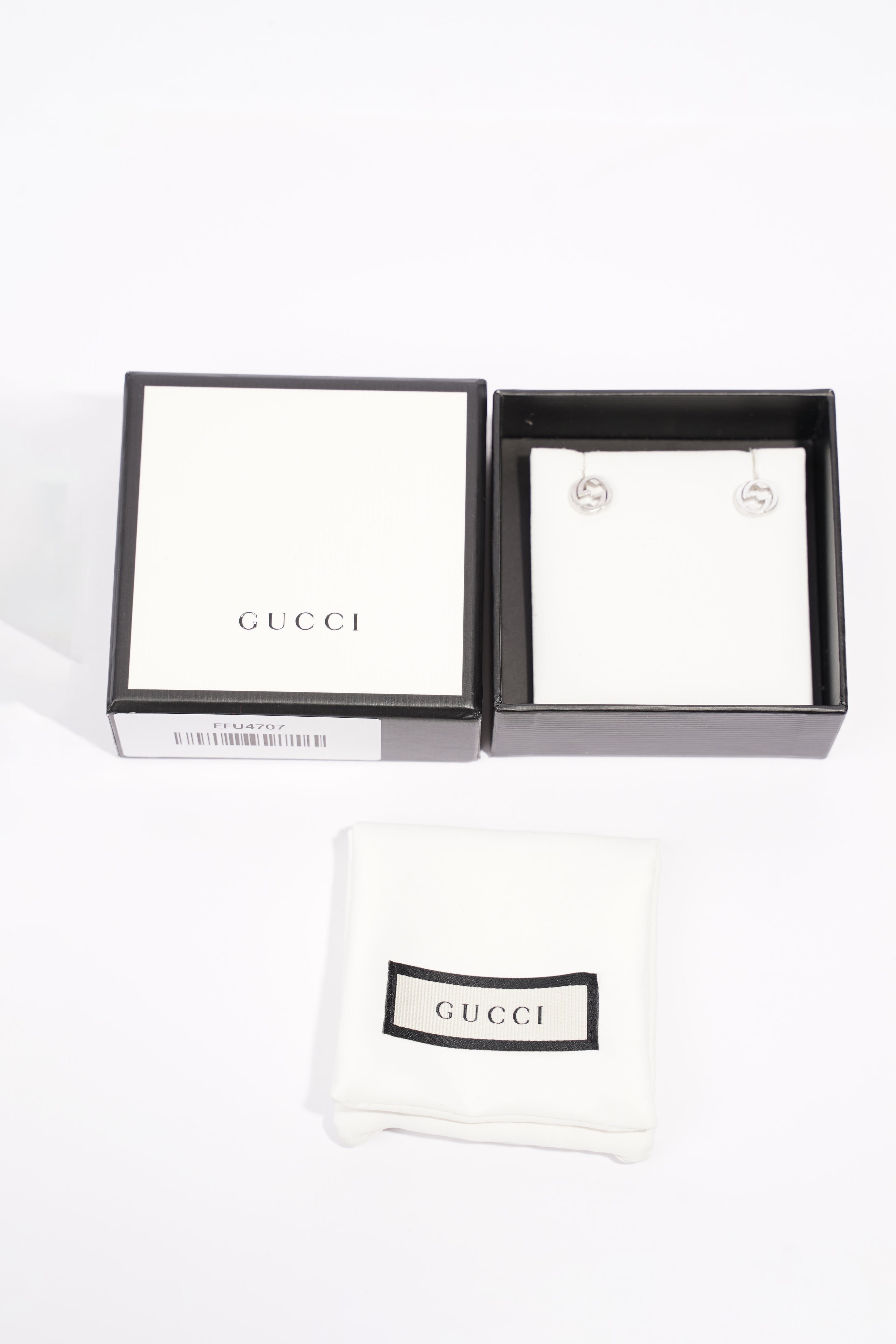 Gucci Interlocking G Earrings Silver Silver Sterling