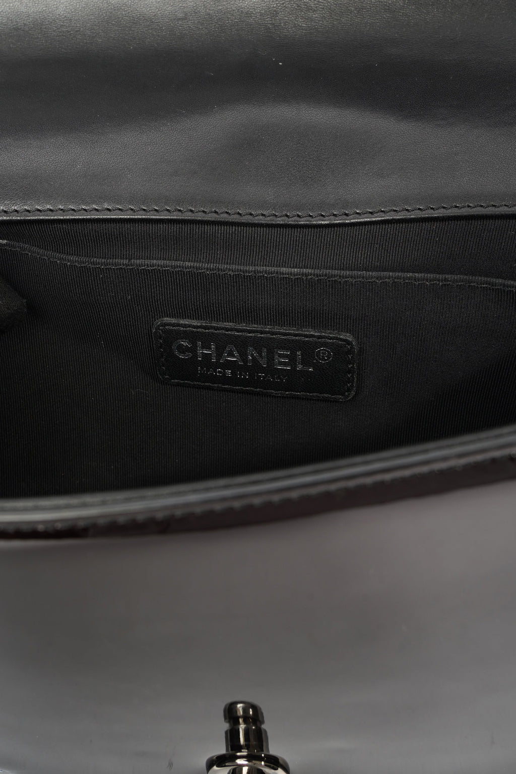 Chanel Boy Chocolate Brown Patent Leather