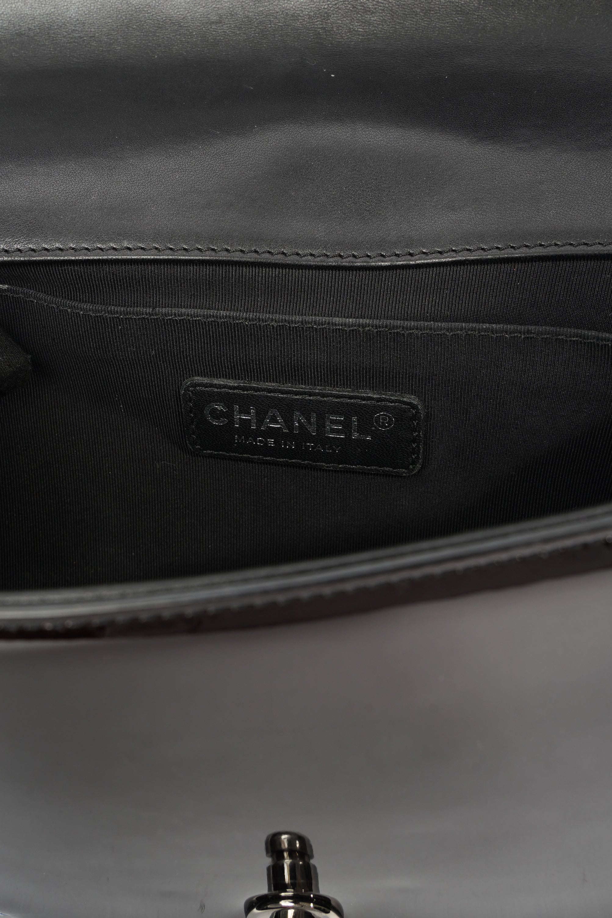 Chanel Boy Chocolate Brown Patent Leather