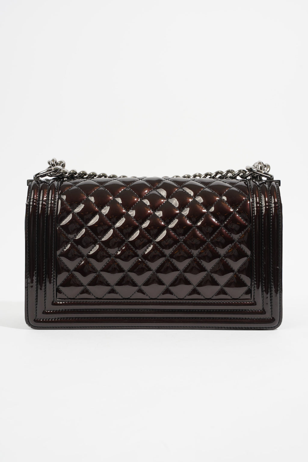 Chanel Boy Chocolate Brown Patent Leather