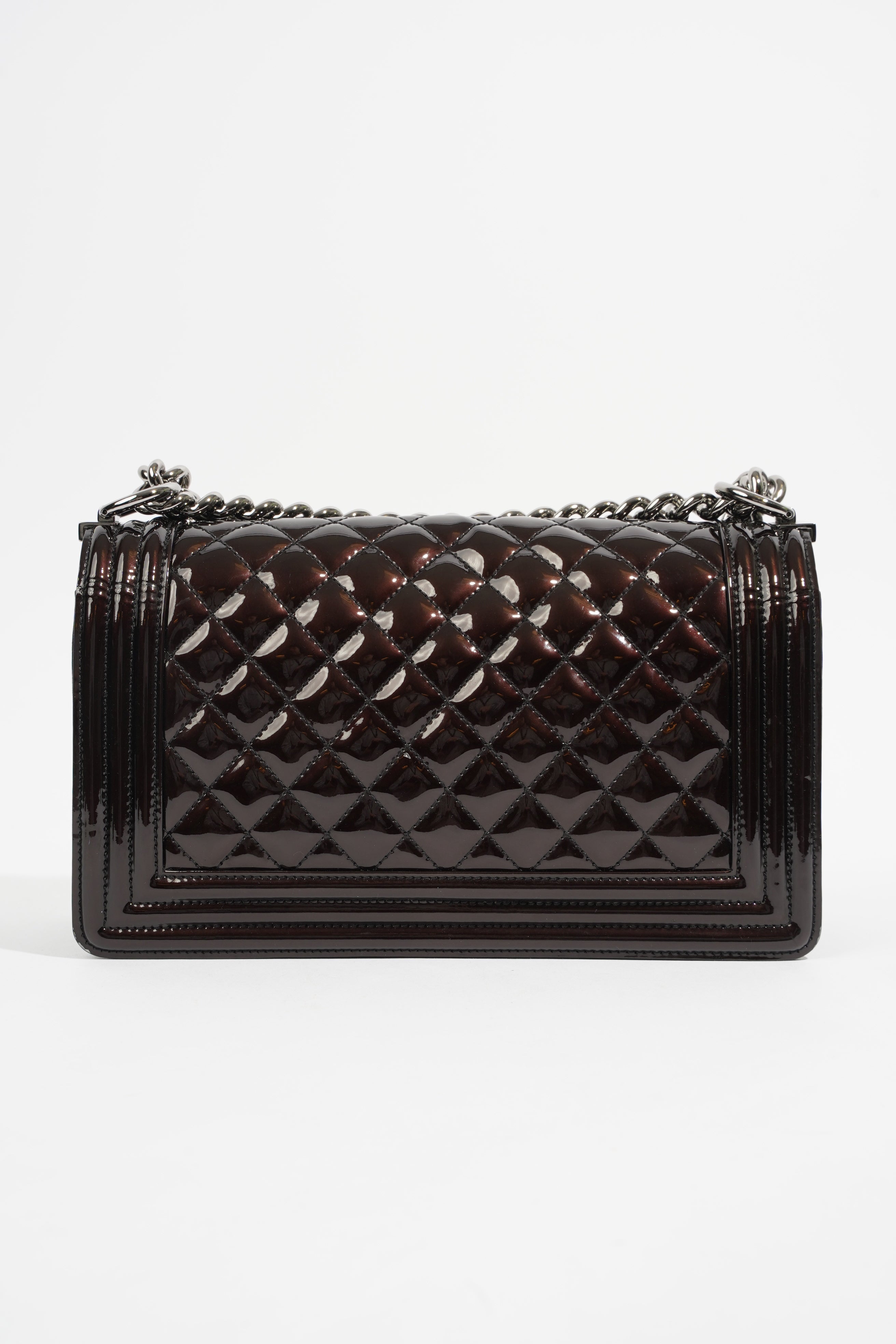 Chanel Boy Chocolate Brown Patent Leather