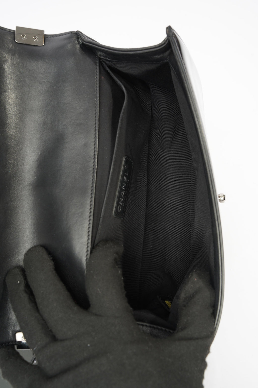 Chanel Boy Chocolate Brown Patent Leather