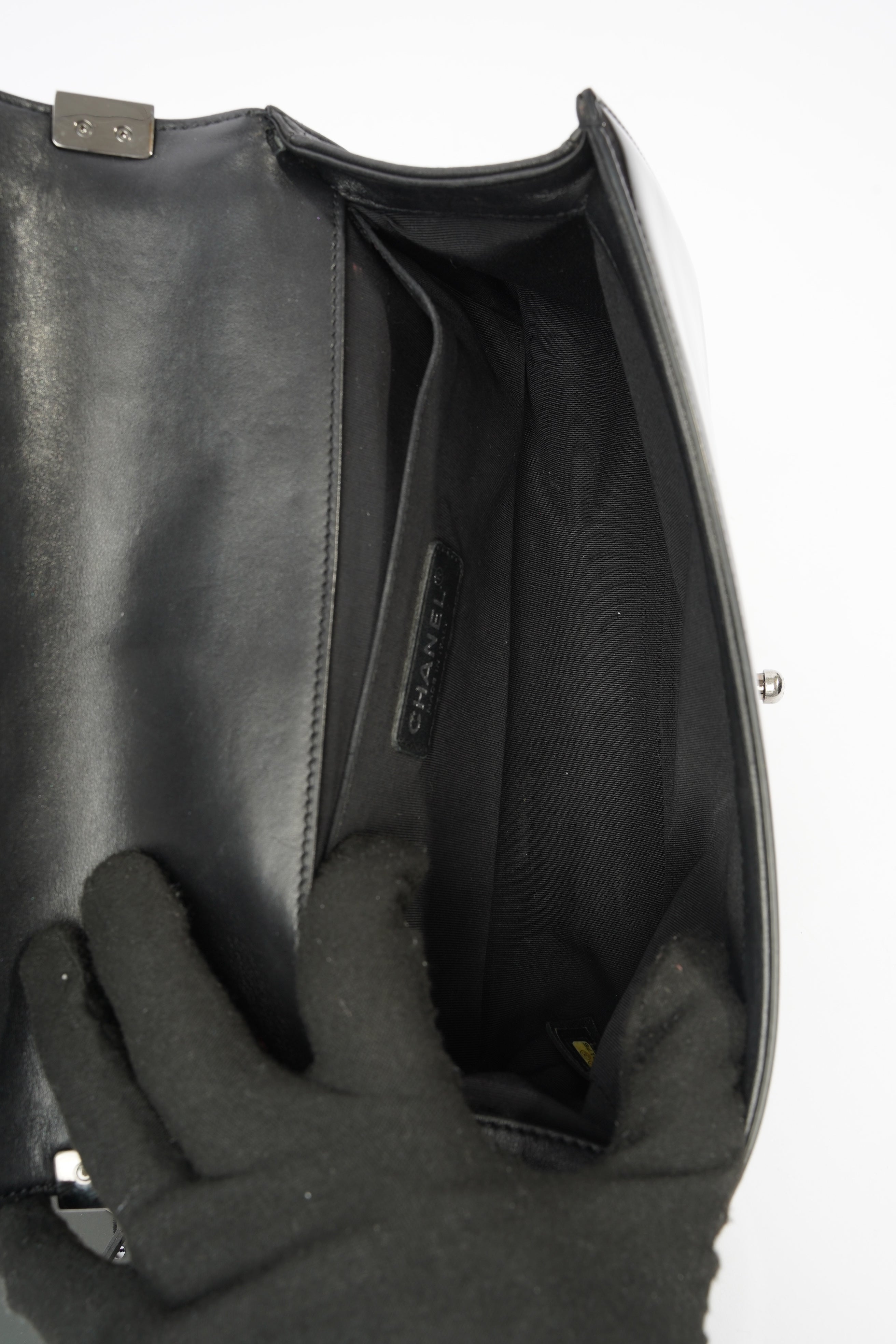 Chanel Boy Chocolate Brown Patent Leather