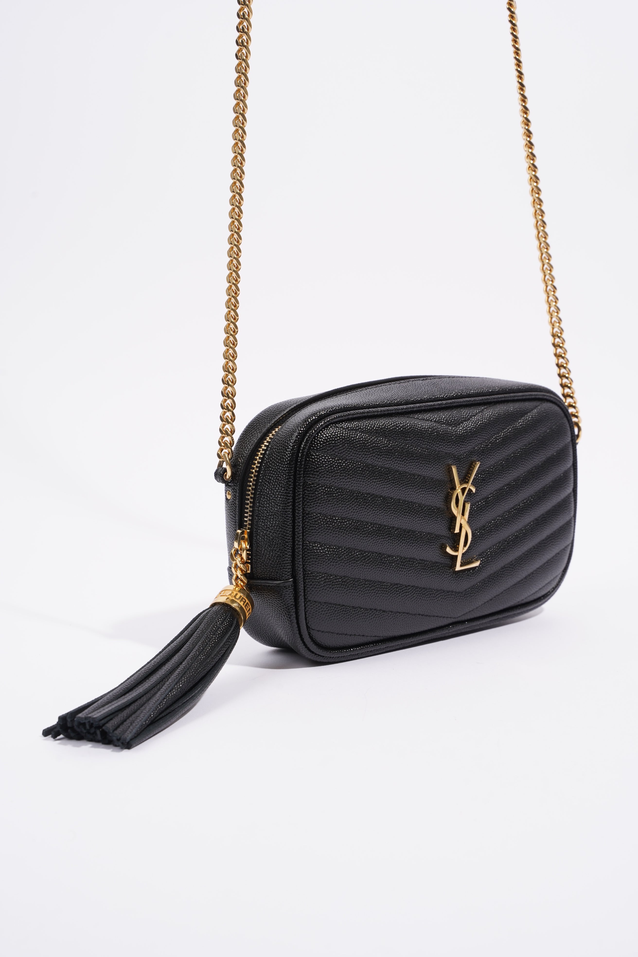 Saint Laurent Lou Mini Camera Bag Black Leather