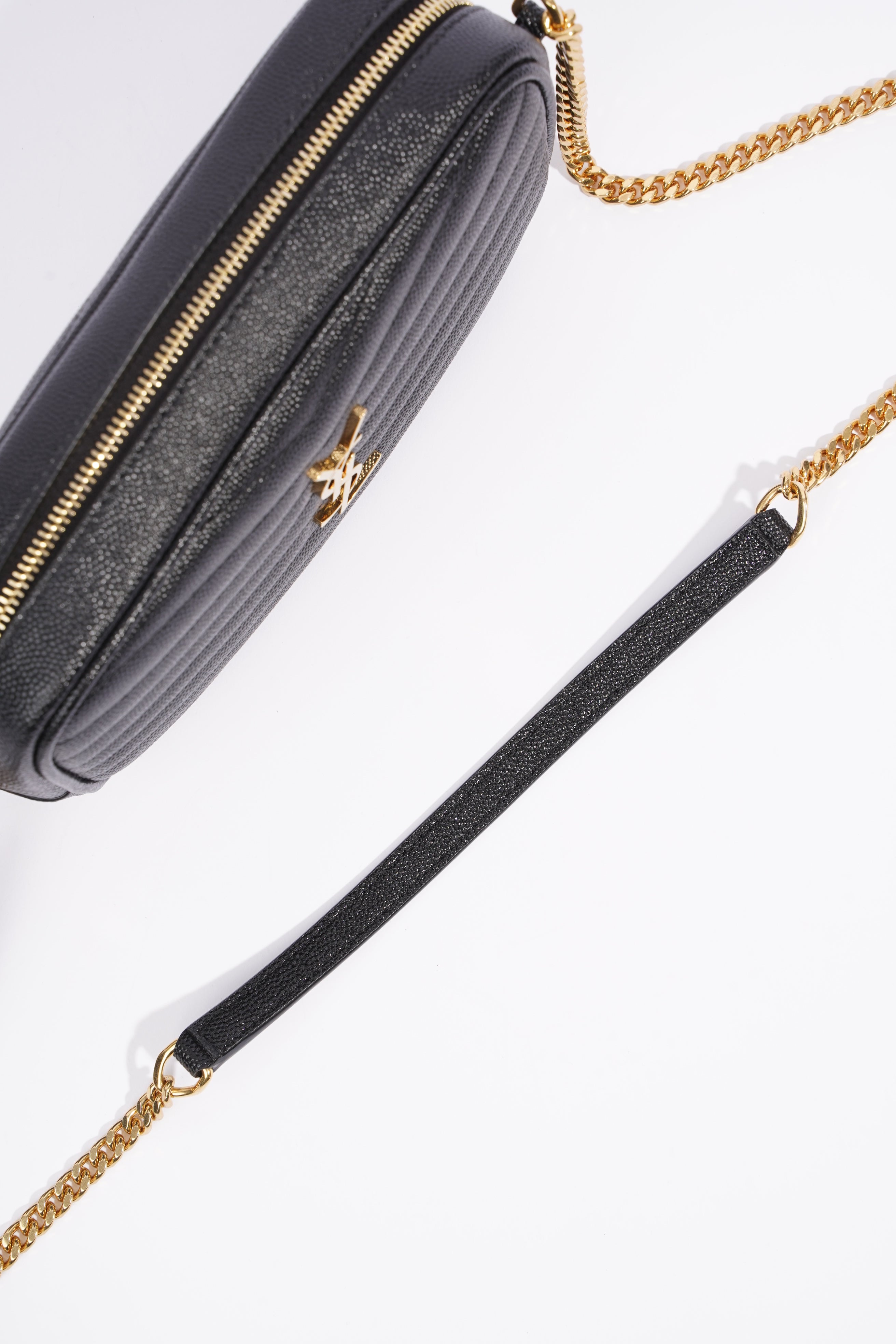 Saint Laurent Lou Mini Camera Bag Black Leather