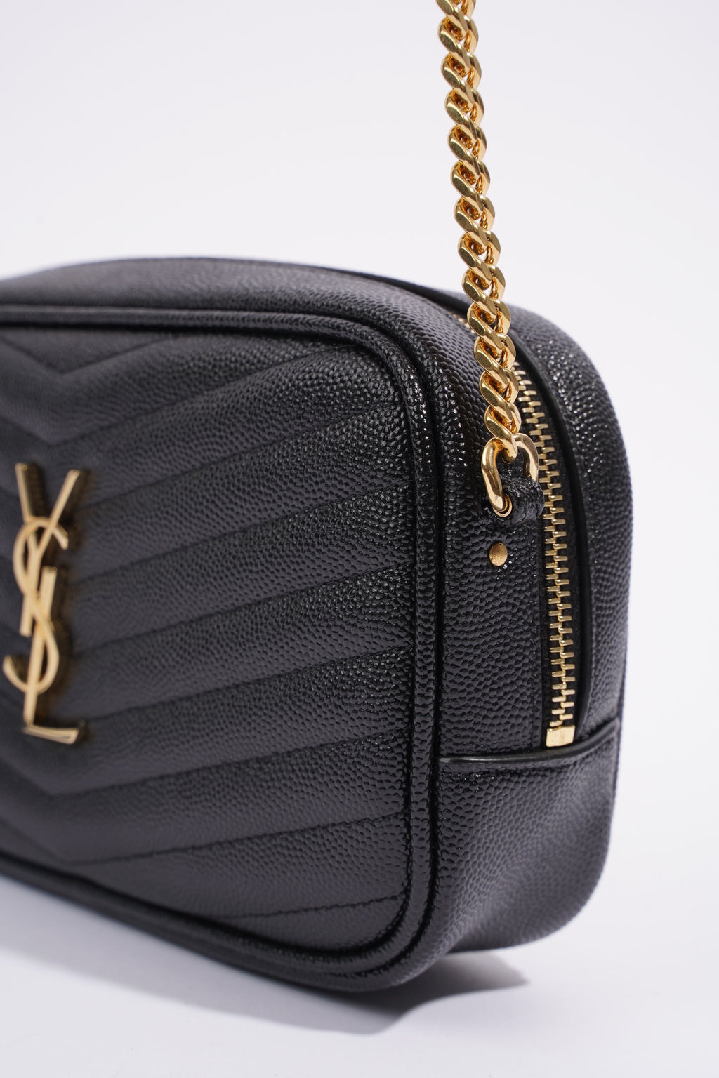 Saint Laurent Lou Mini Camera Bag Black Leather
