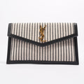 Saint Laurent Uptown Pouch Beige / Black Canvas