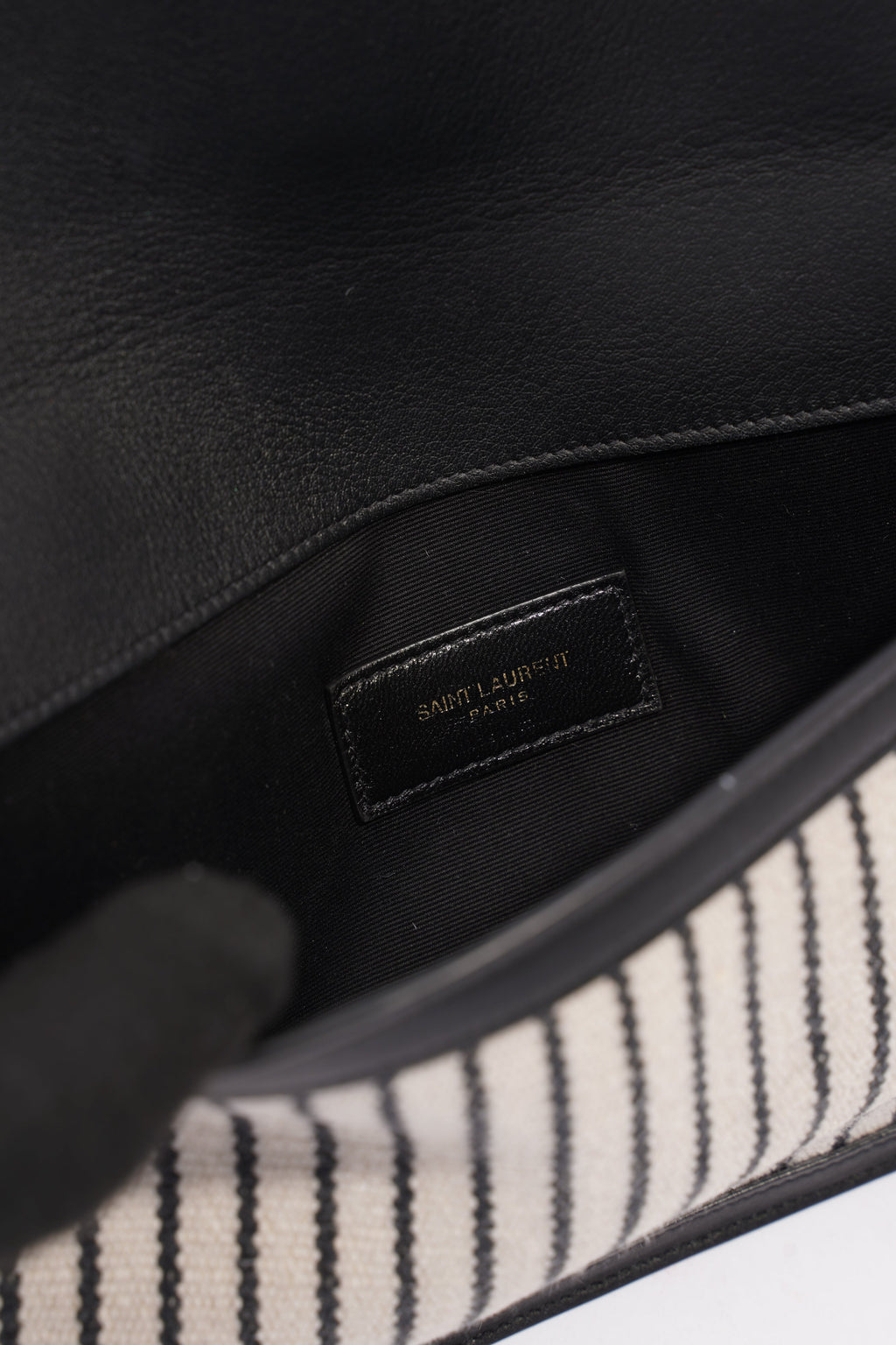 Saint Laurent Uptown Pouch Beige / Black Canvas
