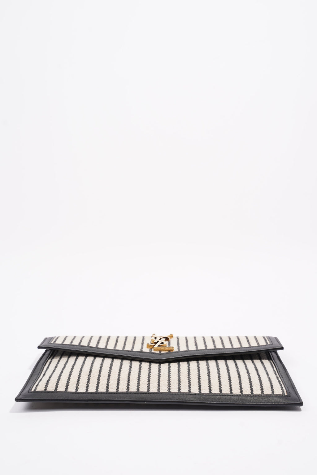 Saint Laurent Uptown Pouch Beige / Black Canvas
