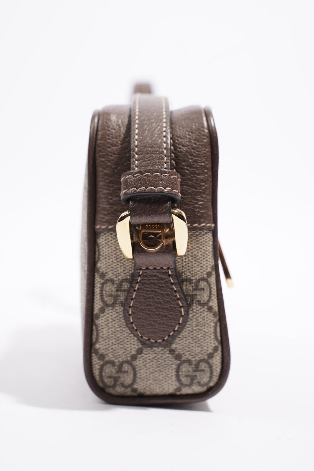 Gucci Ophidia Mini Beige And Ebony GG Supreme / Green And Red Stripe Coated Canvas