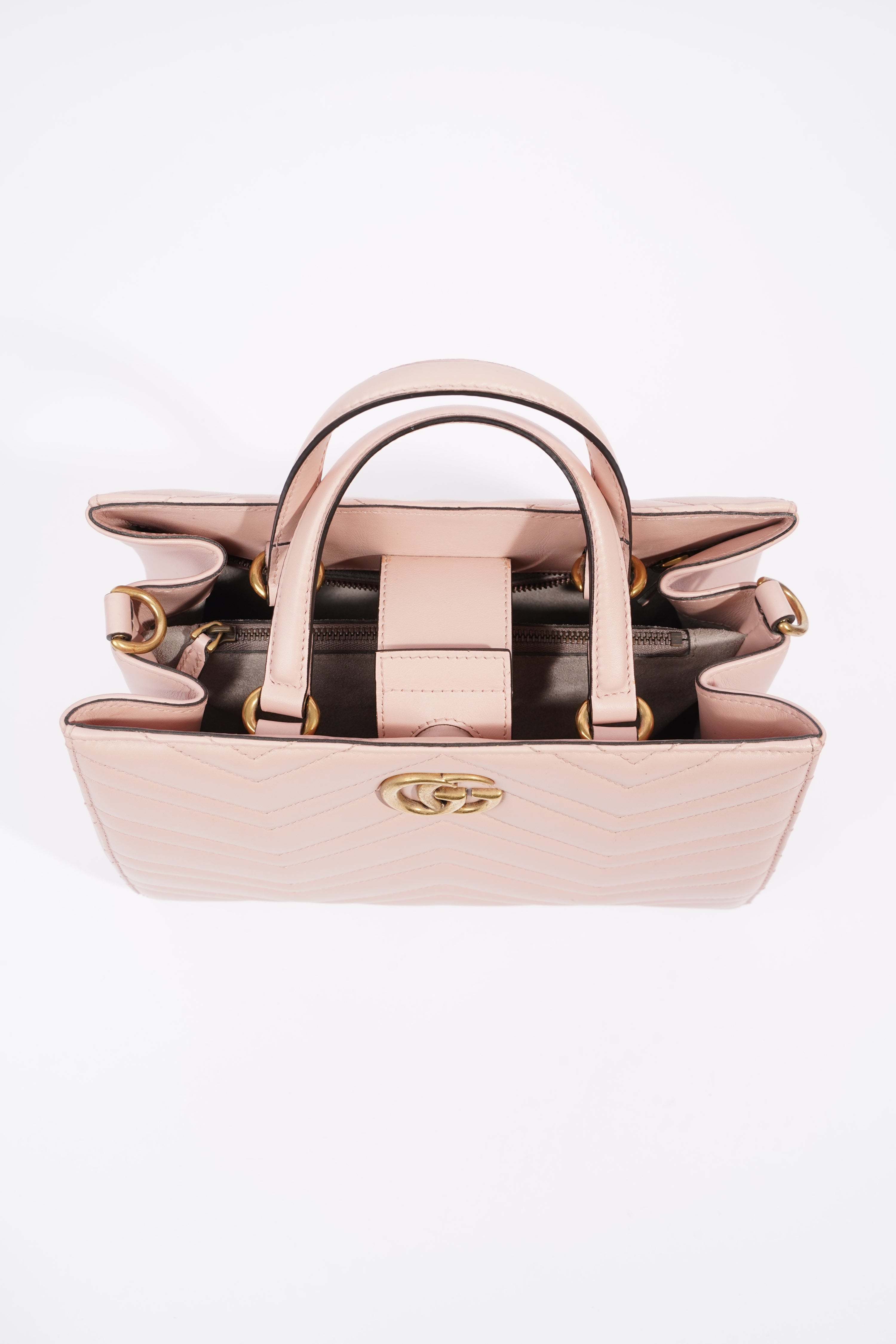 Gucci Marmont Handbag Pink Matelasse Leather