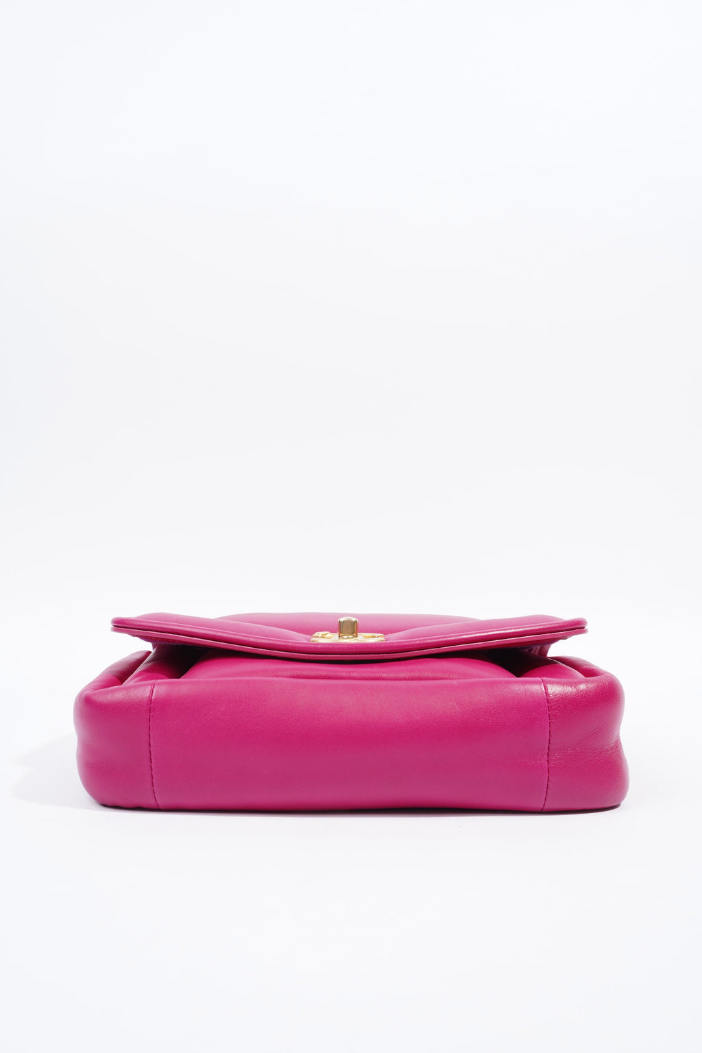 Chanel Border Full Flap  Fuchsia Lambskin Leather Medium