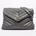 Saint Laurent Lou Lou Grey Leather Medium
