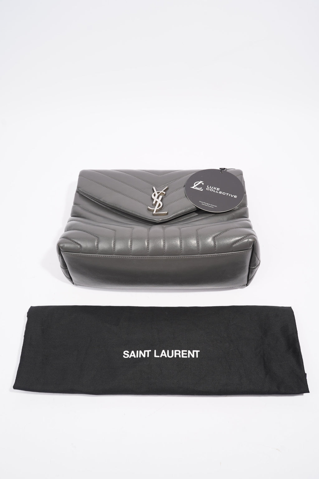 Saint Laurent Lou Lou Grey Leather Medium