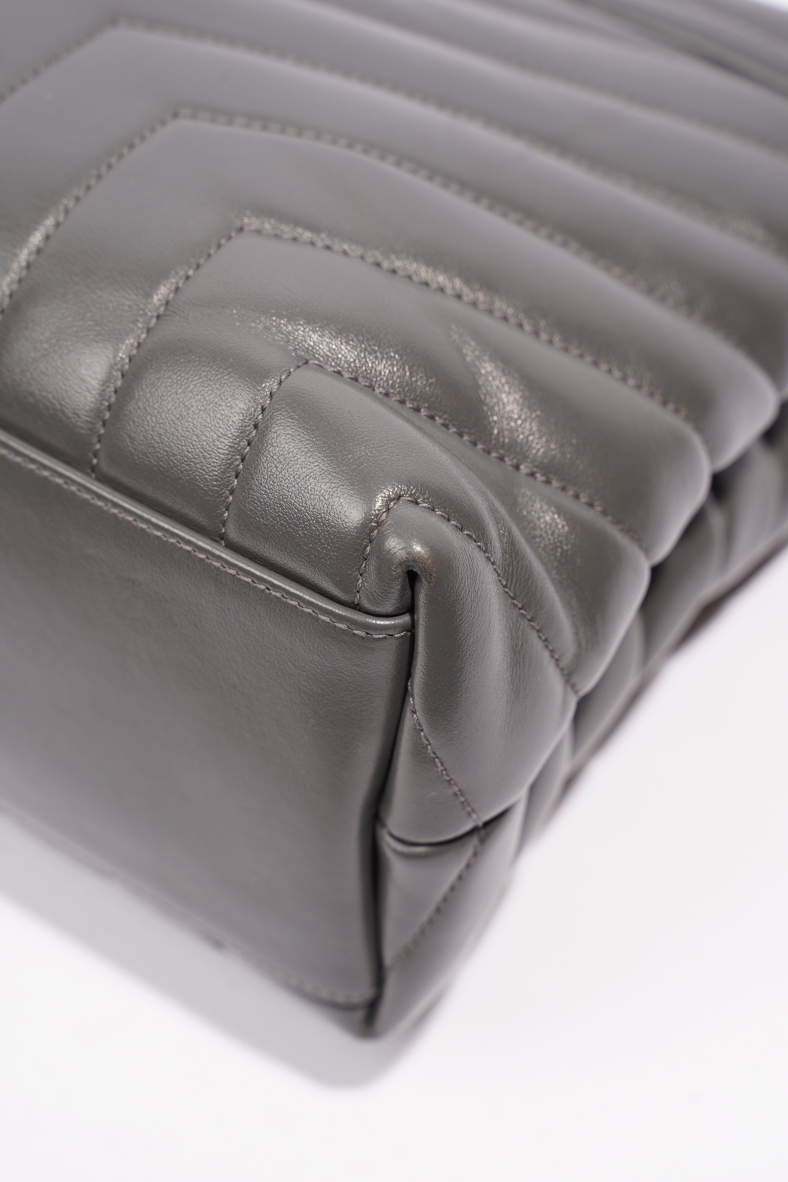 Saint Laurent Lou Lou Grey Leather Medium