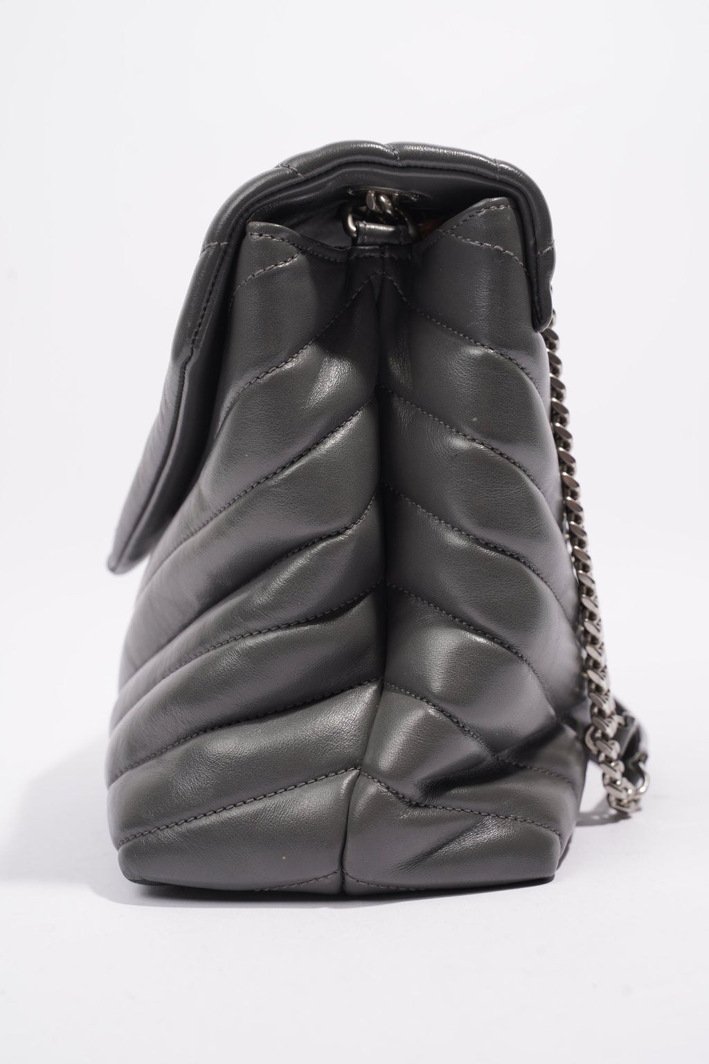 Saint Laurent Lou Lou Grey Leather Medium