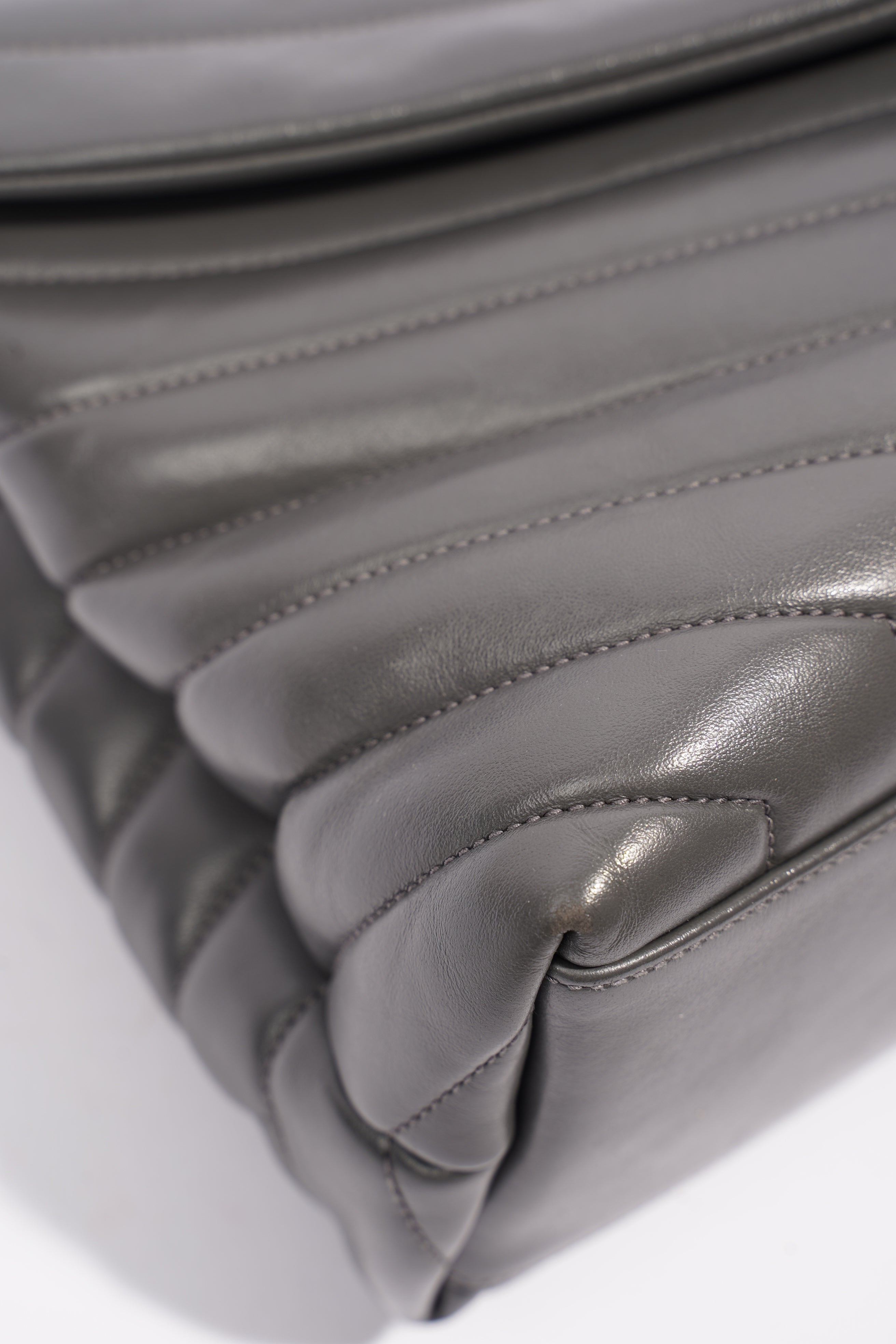 Saint Laurent Lou Lou Grey Leather Medium