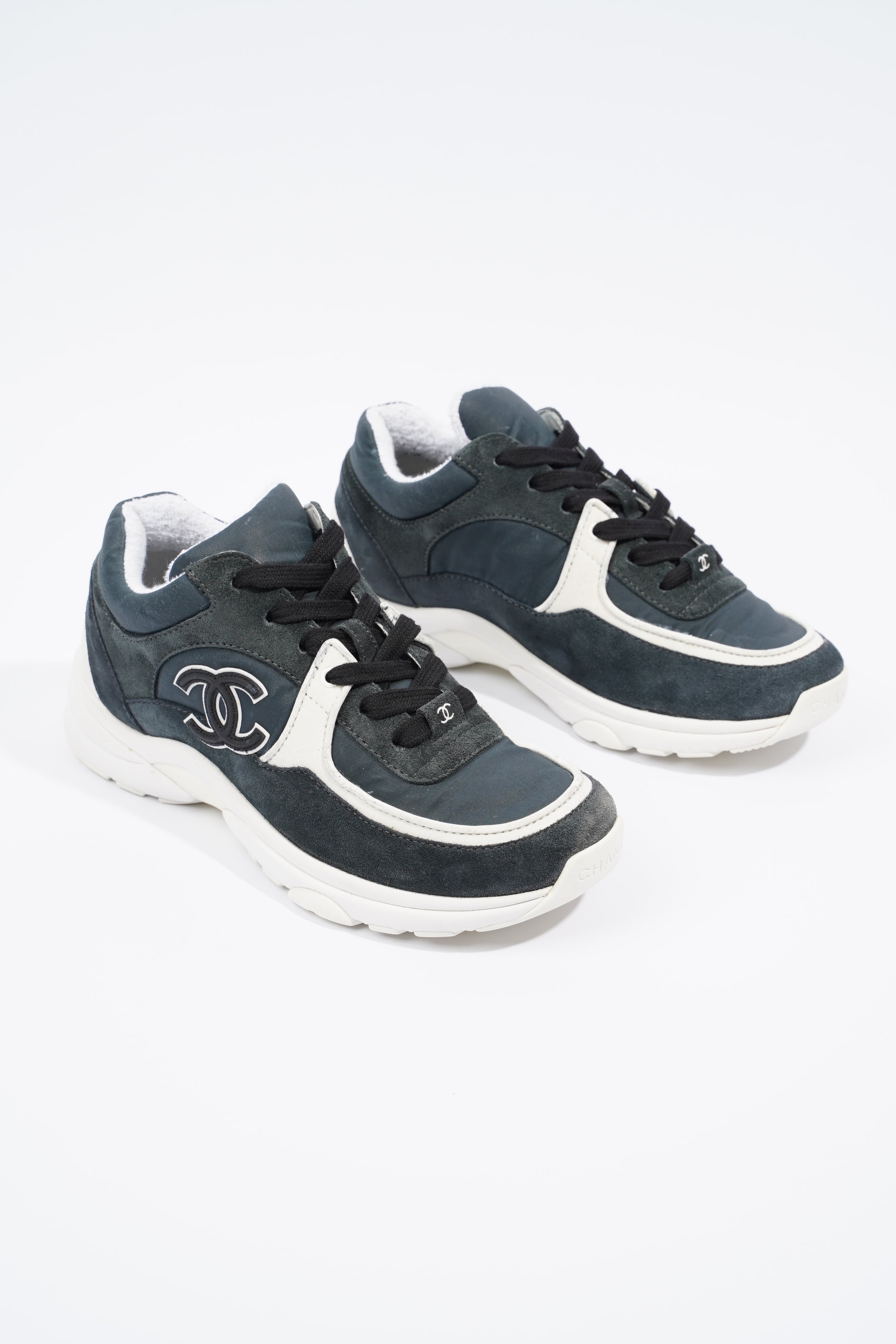 Chanel CC Logo Sneaker Navy / White Suede EU 36 UK 3
