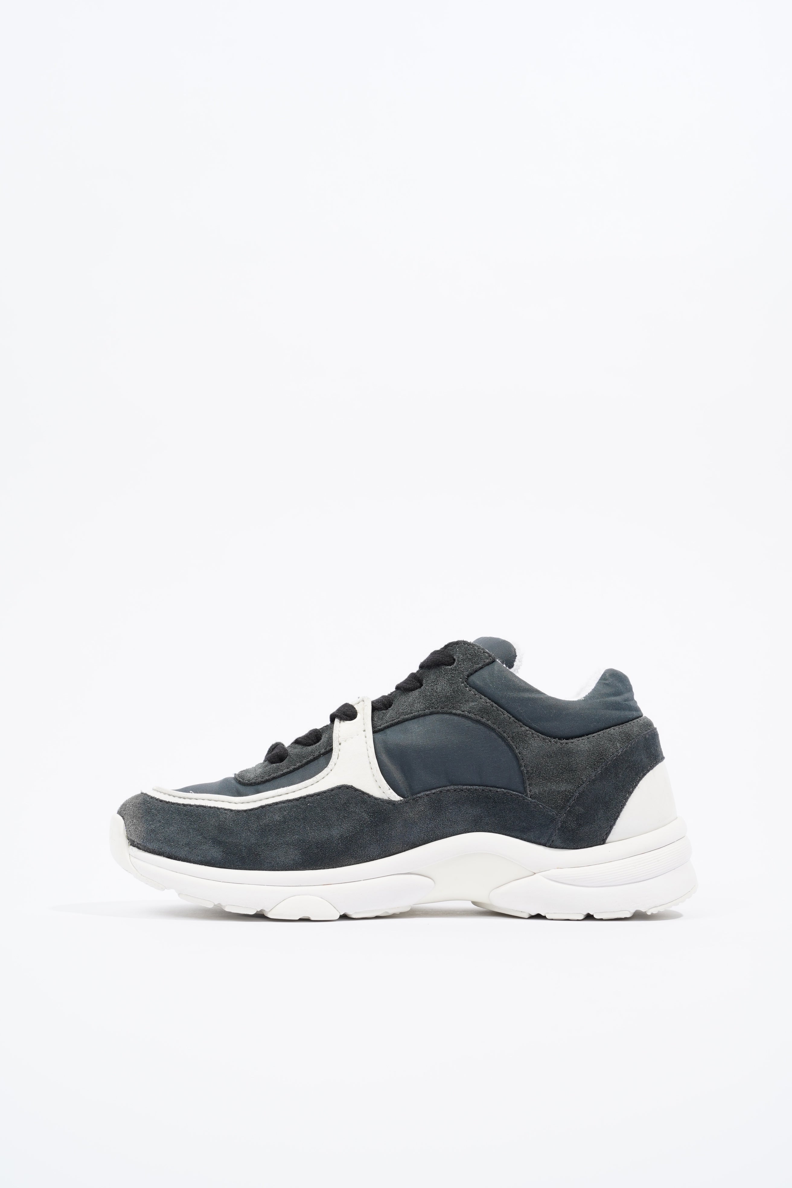 Chanel CC Logo Sneaker Navy / White Suede EU 36 UK 3
