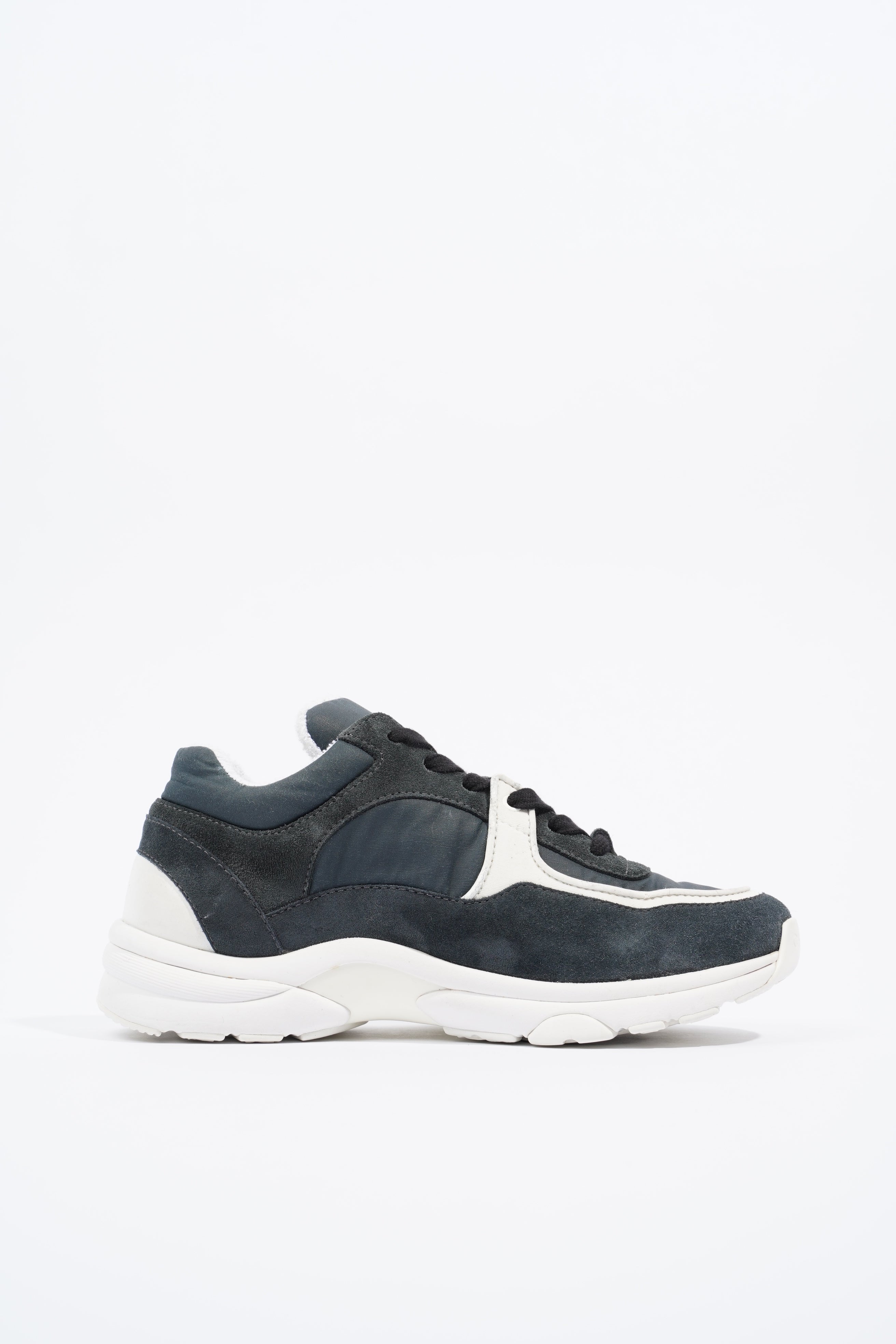 Chanel CC Logo Sneaker Navy / White Suede EU 36 UK 3