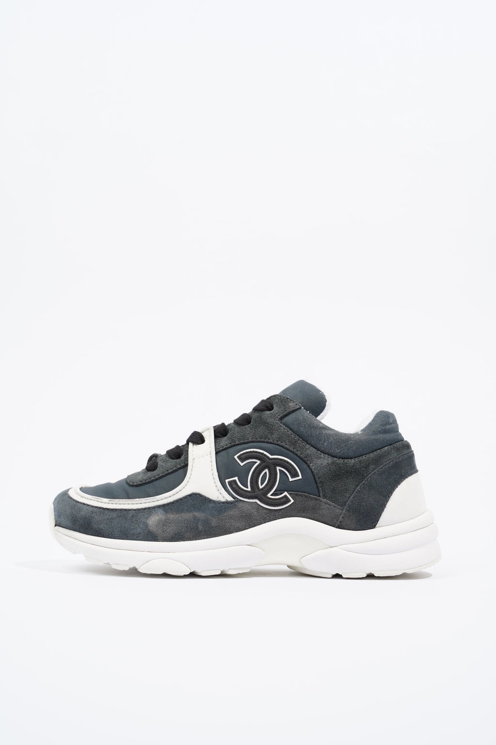 Chanel CC Logo Sneaker Navy / White Suede EU 36 UK 3