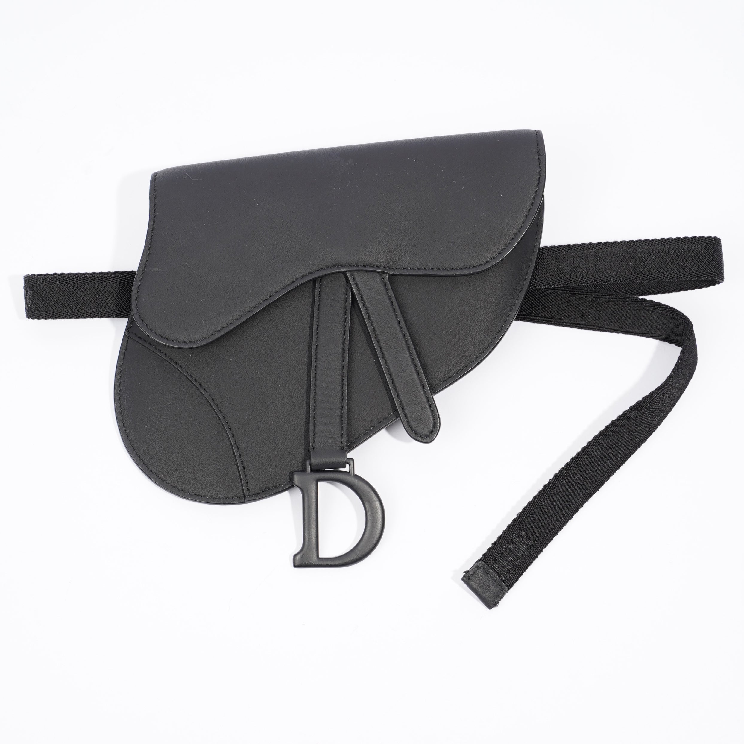 Christian Dior Ultra Matte Saddle Belt Bag Black Calfskin Leather