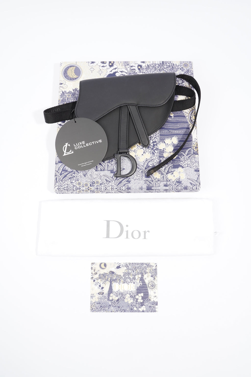 Christian Dior Ultra Matte Saddle Belt Bag Black Calfskin Leather