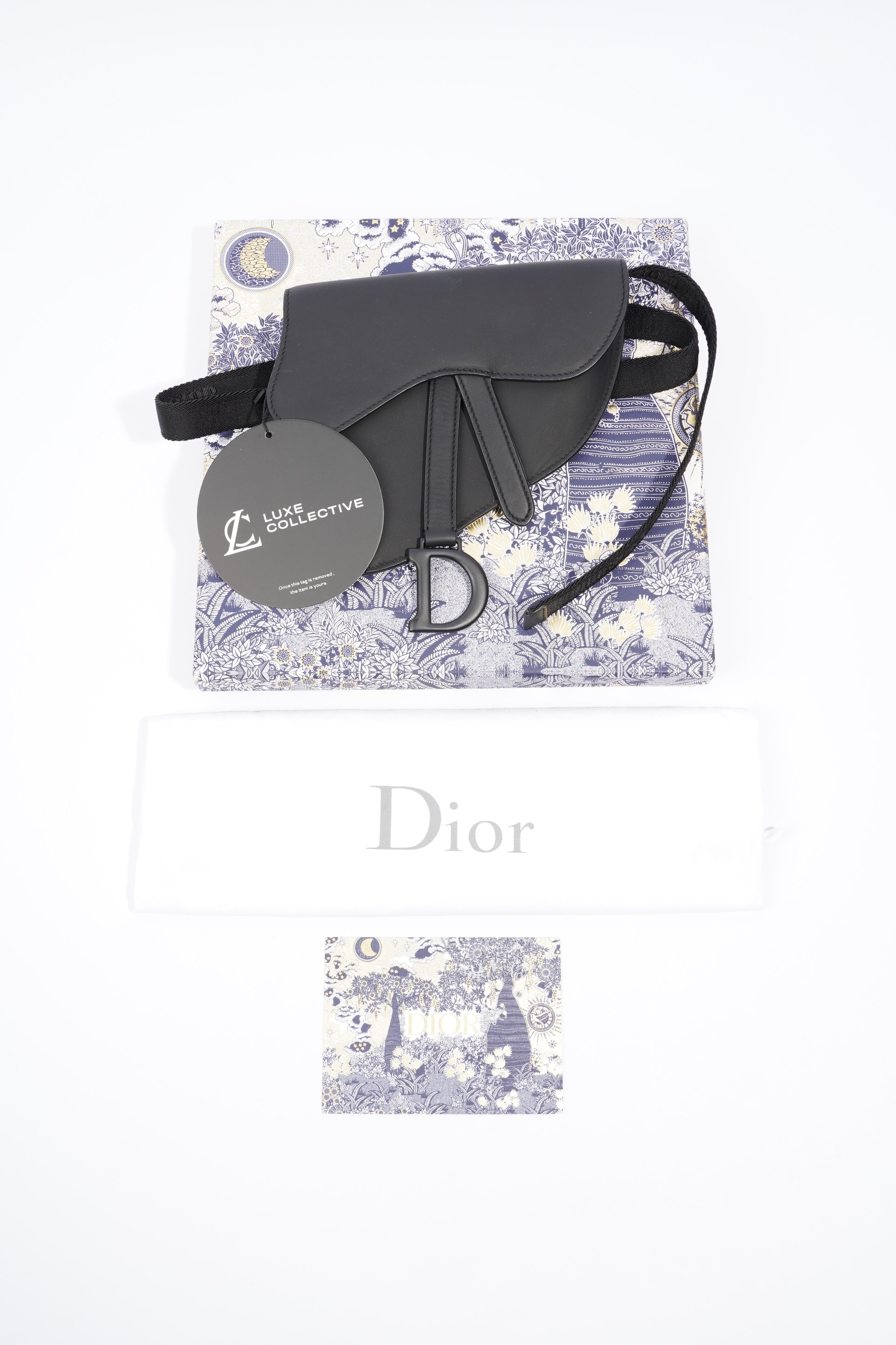 Christian Dior Ultra Matte Saddle Belt Bag Black Calfskin Leather