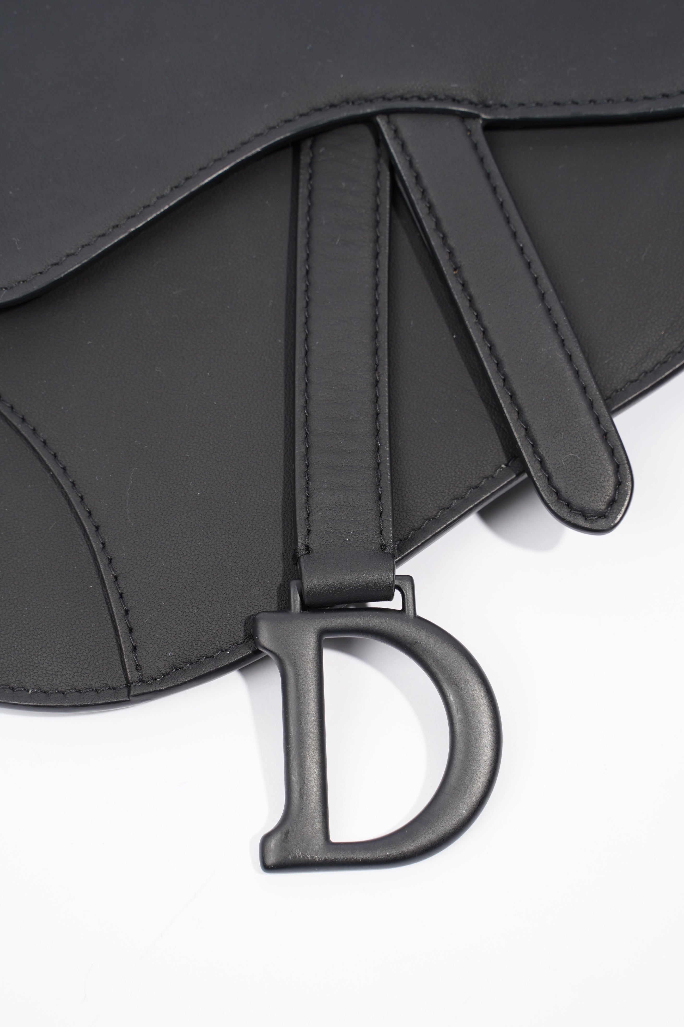 Christian Dior Ultra Matte Saddle Belt Bag Black Calfskin Leather