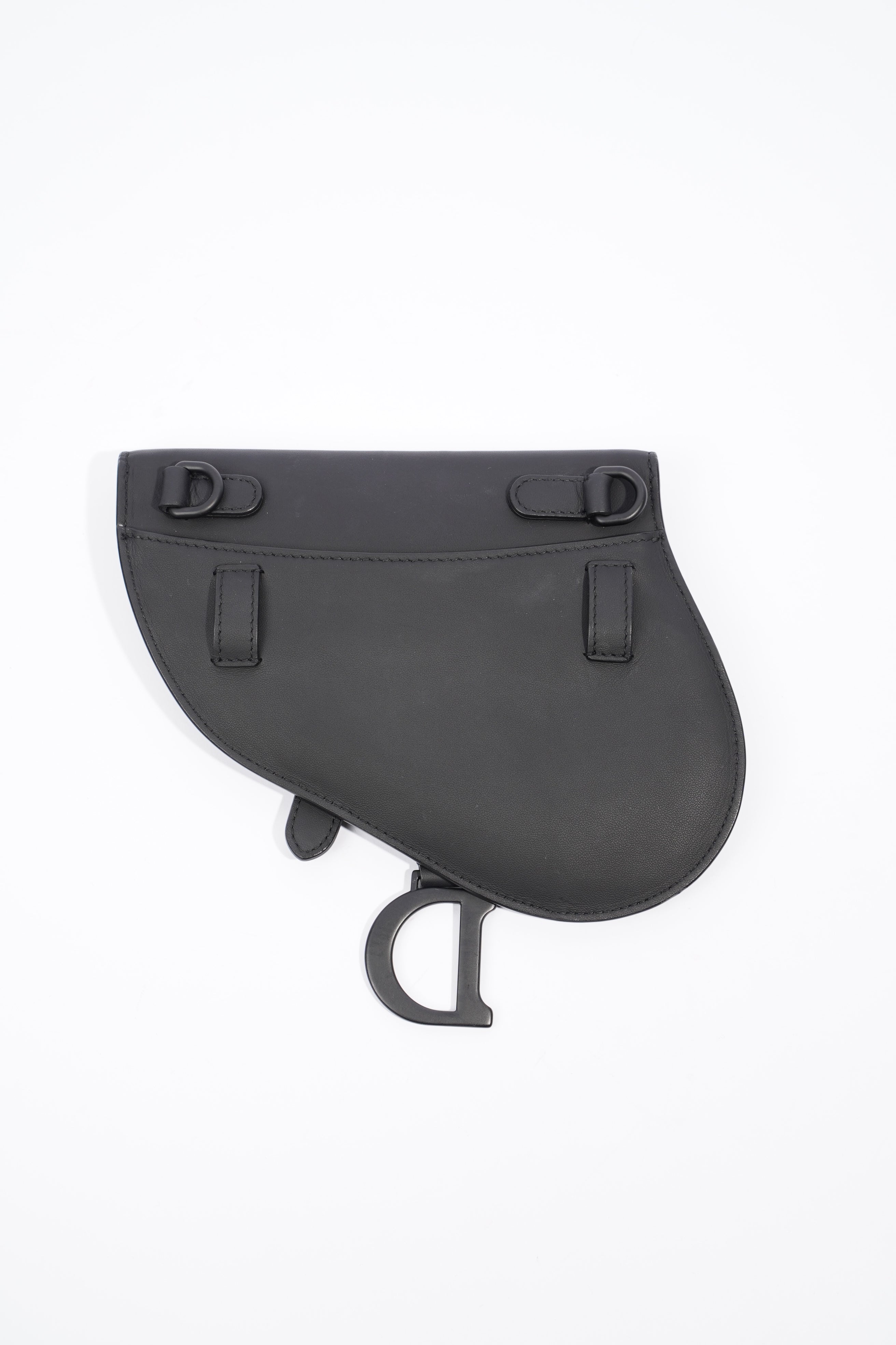Christian Dior Ultra Matte Saddle Belt Bag Black Calfskin Leather