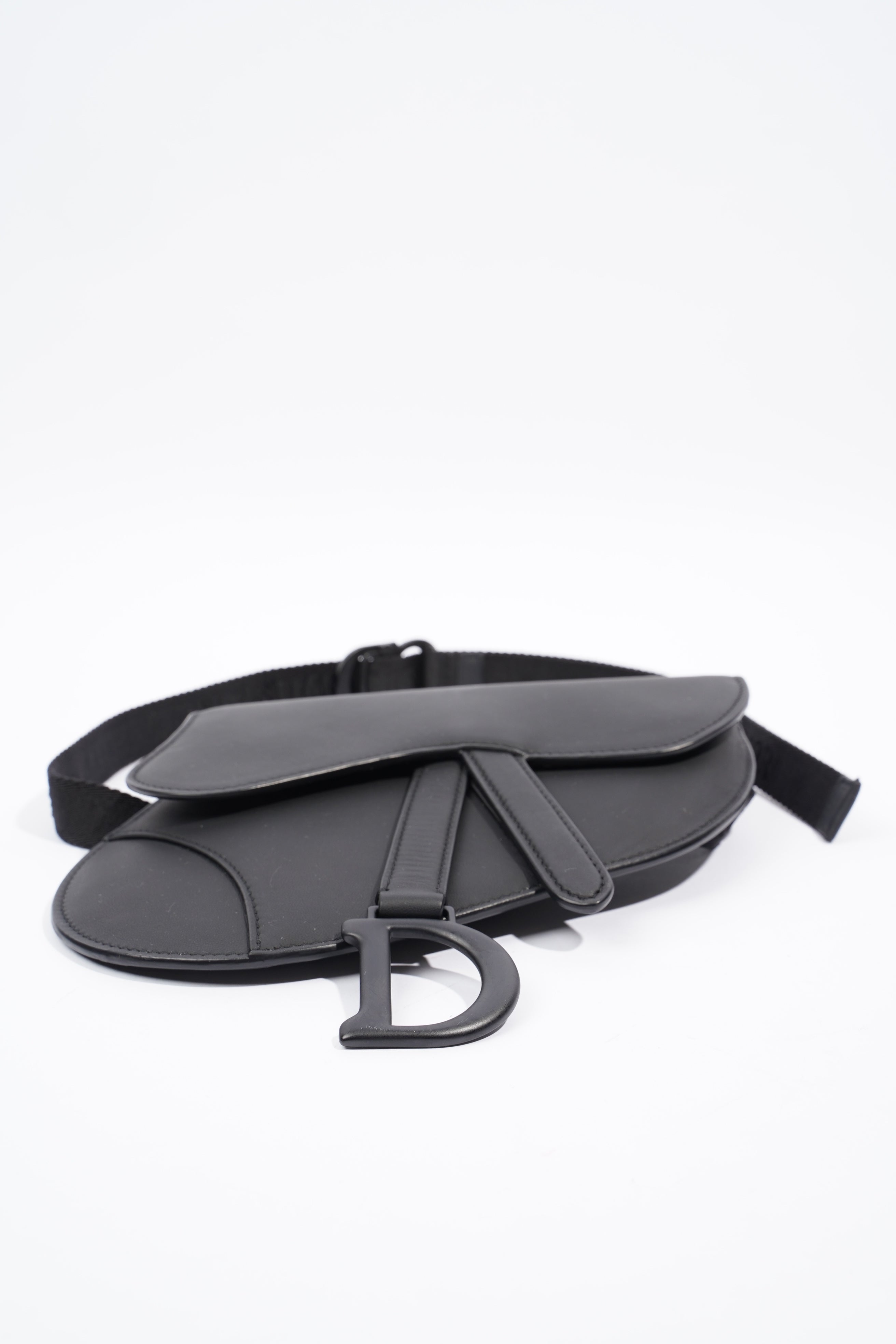Christian Dior Ultra Matte Saddle Belt Bag Black Calfskin Leather