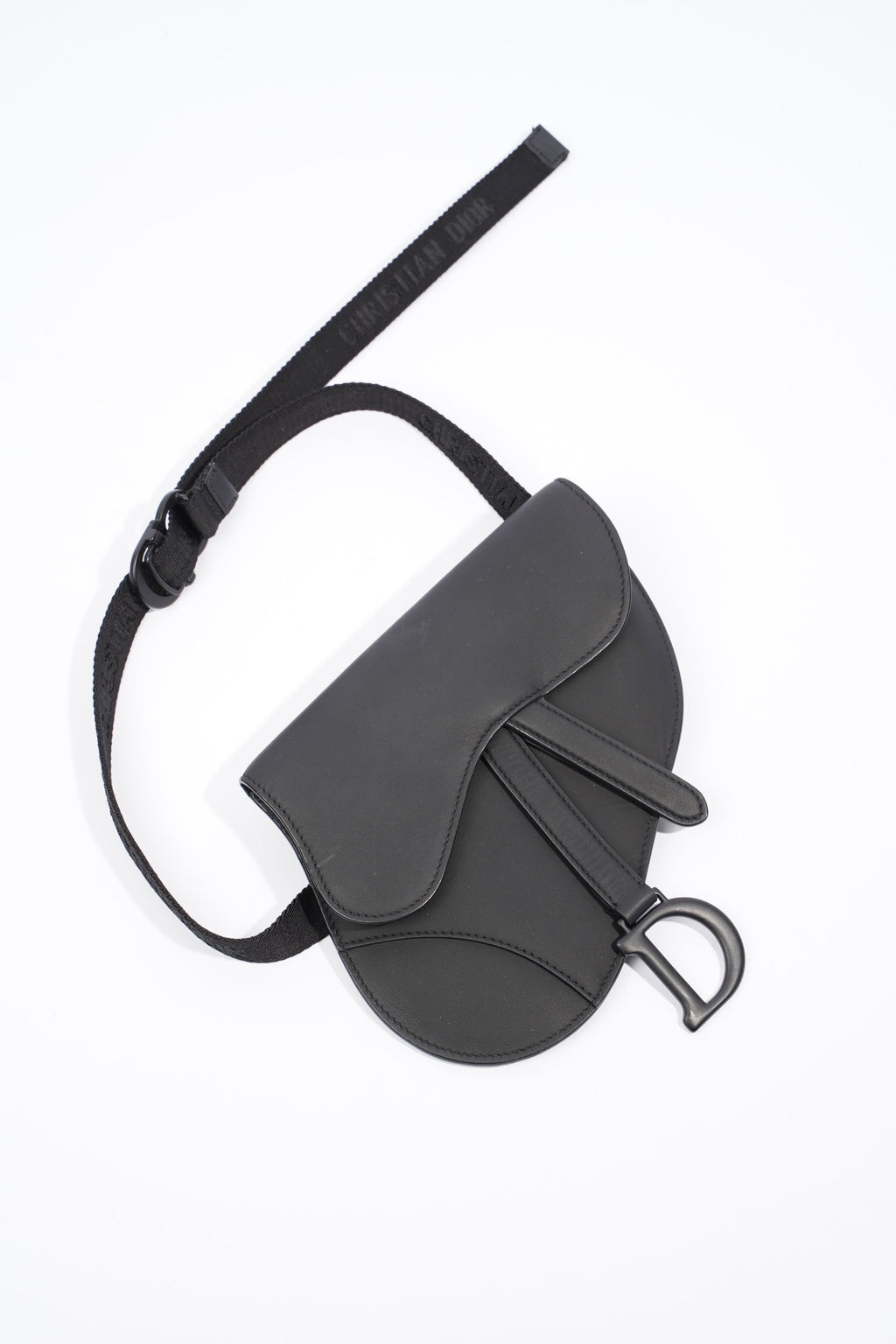 Christian Dior Ultra Matte Saddle Belt Bag Black Calfskin Leather