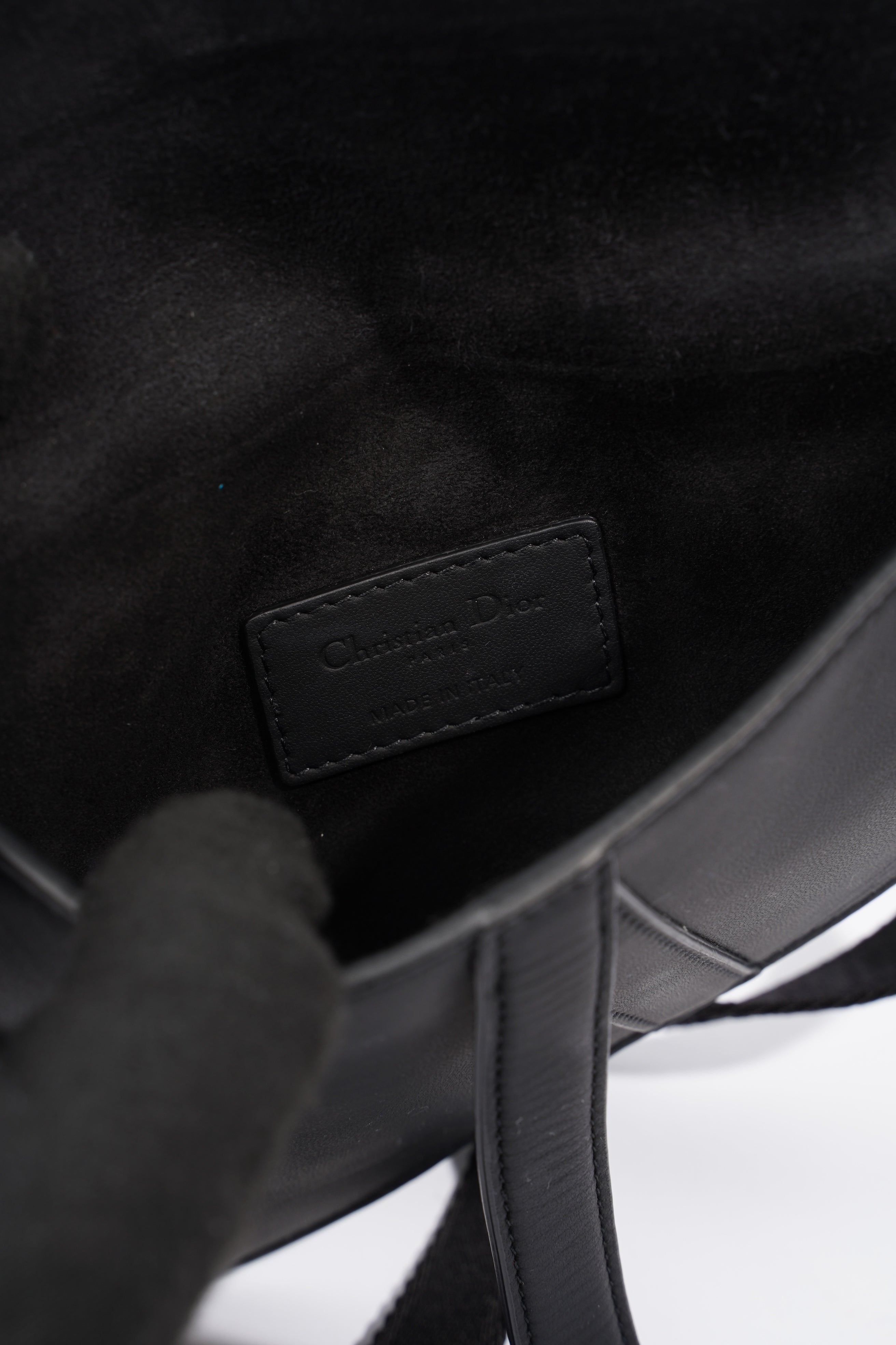Christian Dior Ultra Matte Saddle Belt Bag Black Calfskin Leather