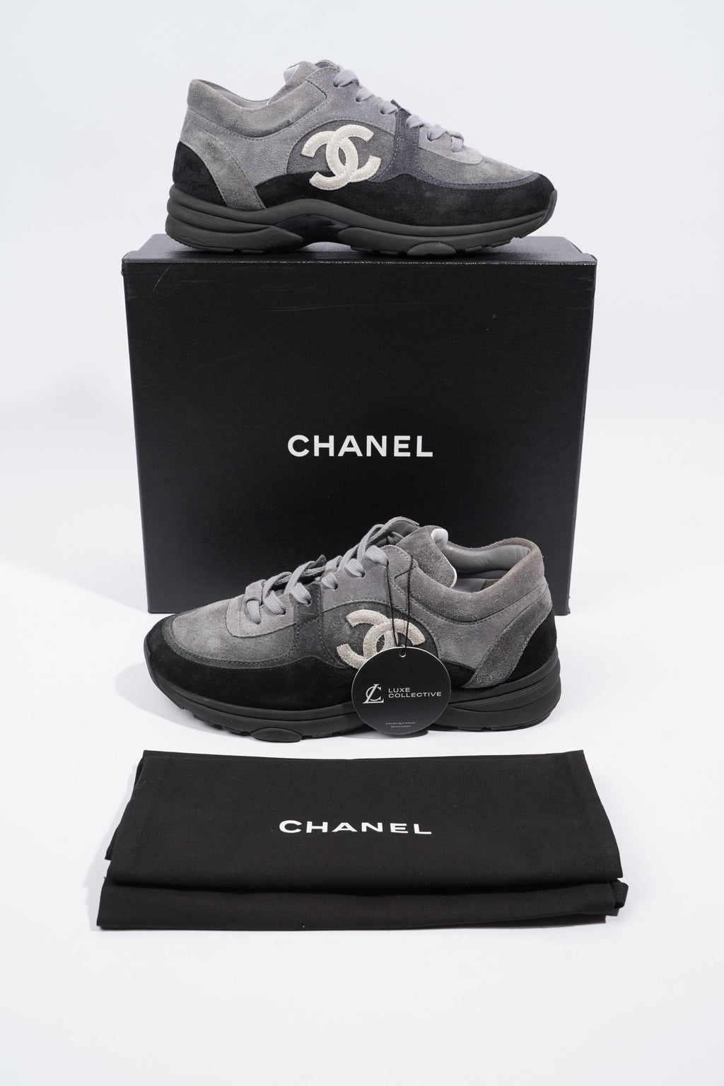 Chanel CC Runner Grey / Black Suede EU 38 UK 5
