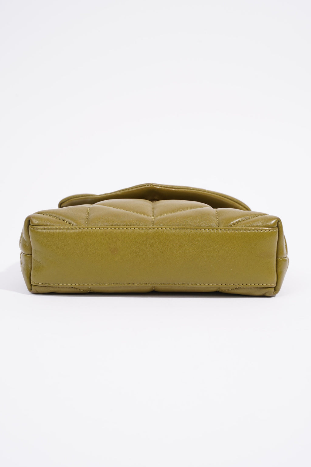Saint Laurent Small Puffer Pouch Green Lambskin Leather