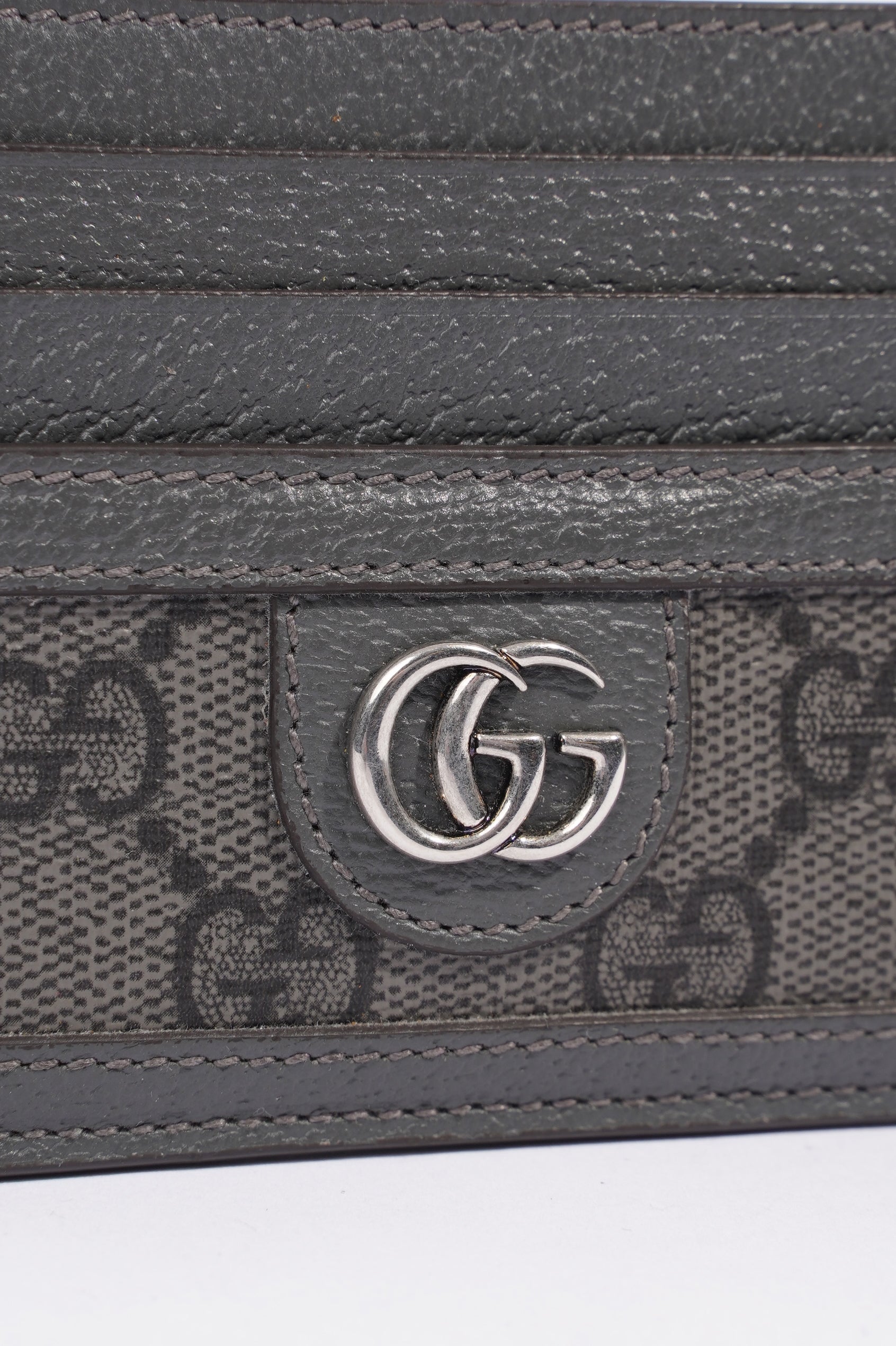 Gucci Ophidia GG Card Holder Grey / GG Supreme Coated Canvas