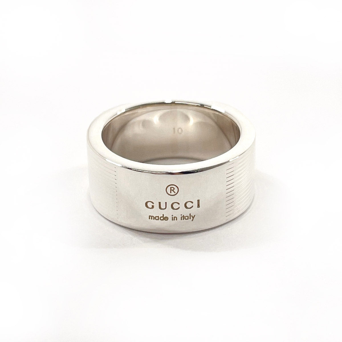 GUCCI Ring logo Silver925 #9(JP Size) Silver Women Used