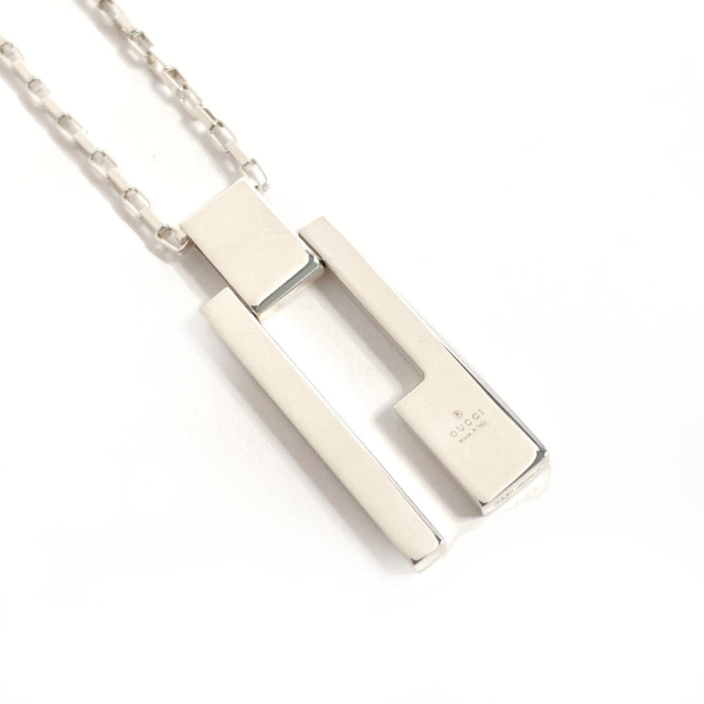 GUCCI Necklace Gwith logo Silver925 Silver unisex Used