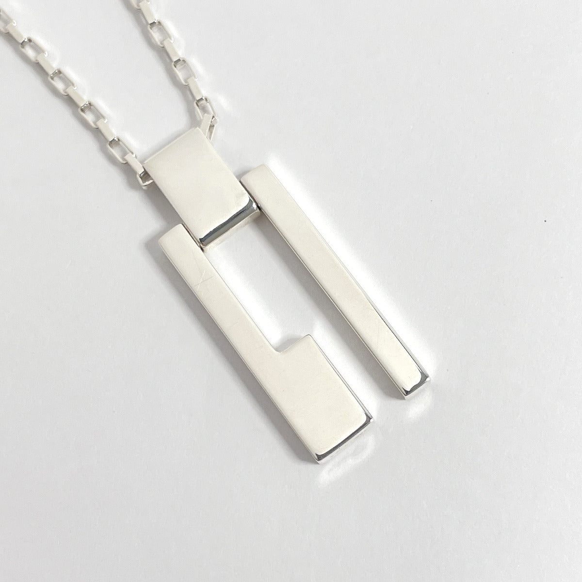 GUCCI Necklace Gwith logo Silver925 Silver unisex Used