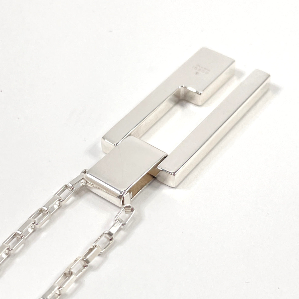 GUCCI Necklace Gwith logo Silver925 Silver unisex Used