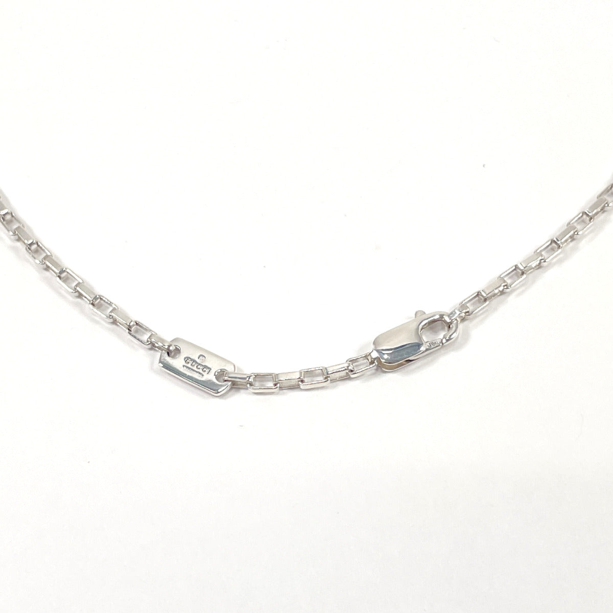GUCCI Necklace Gwith logo Silver925 Silver unisex Used
