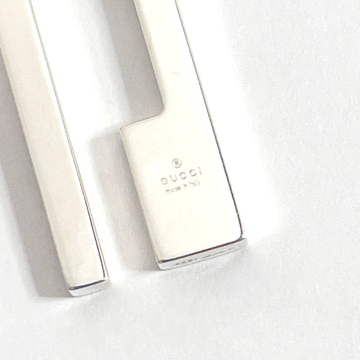 GUCCI Necklace Gwith logo Silver925 Silver unisex Used