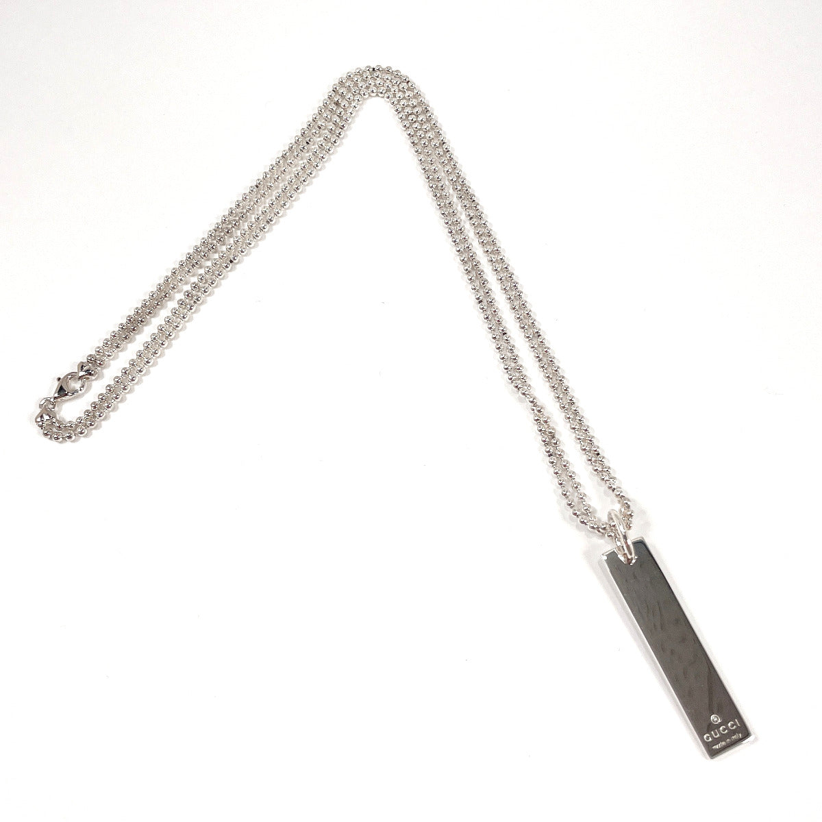 GUCCI Necklace plate Double ball Chain Silver925 Silver unisex Used