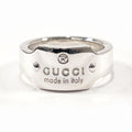 GUCCI Ring with logo Silver925 #7(JP Size) Silver Women Used