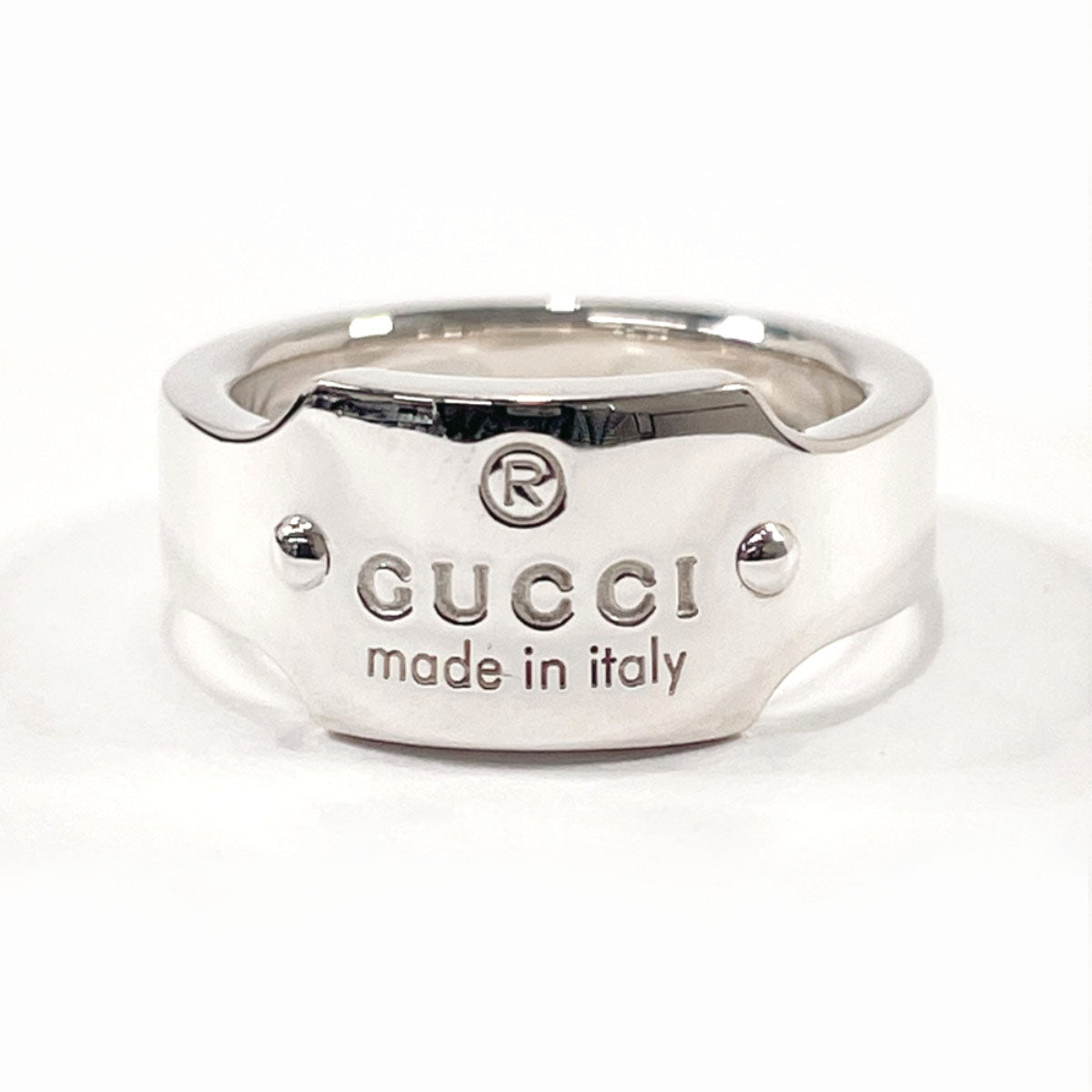 GUCCI Ring with logo Silver925 #7(JP Size) Silver Women Used