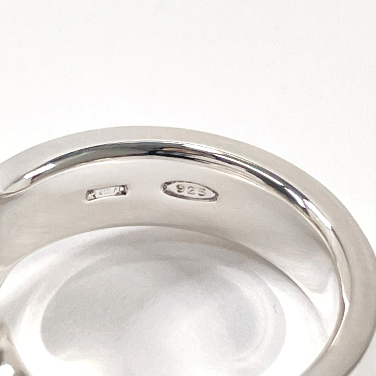 GUCCI Ring with logo Silver925 #7(JP Size) Silver Women Used