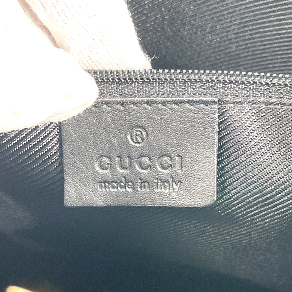 GUCCI Shoulder Bag 001・4231 one belt GG canvas/leather Black Women Used