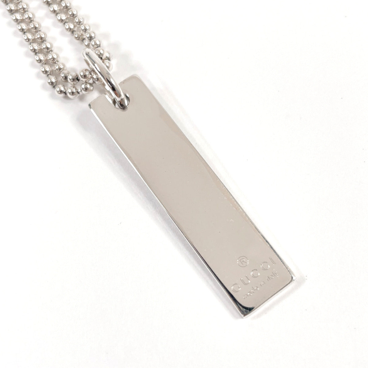 GUCCI Necklace plate Double Ball Chain Silver925 Silver unisex Used