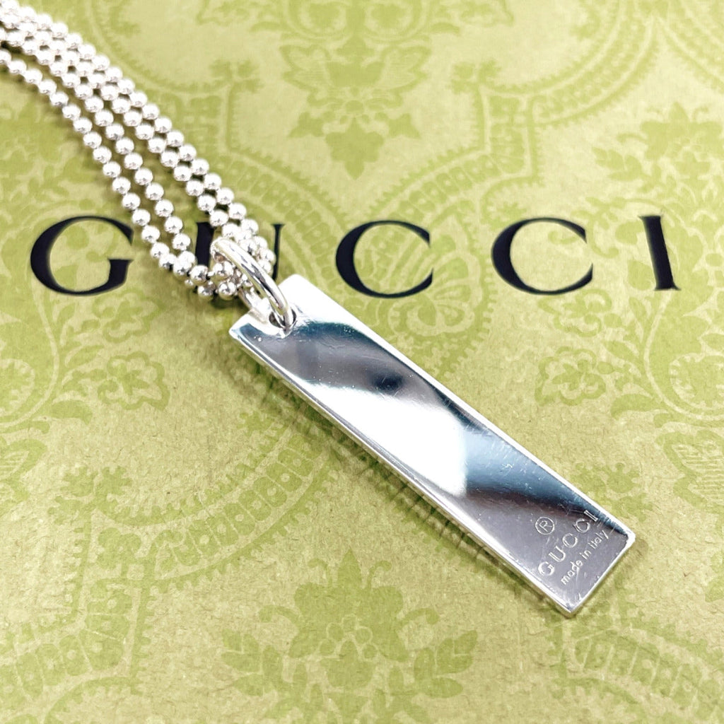 GUCCI Necklace plate Double Ball Chain Silver925 Silver unisex Used
